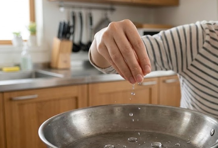 水滴テストで予熱完了のタイミングを見極める