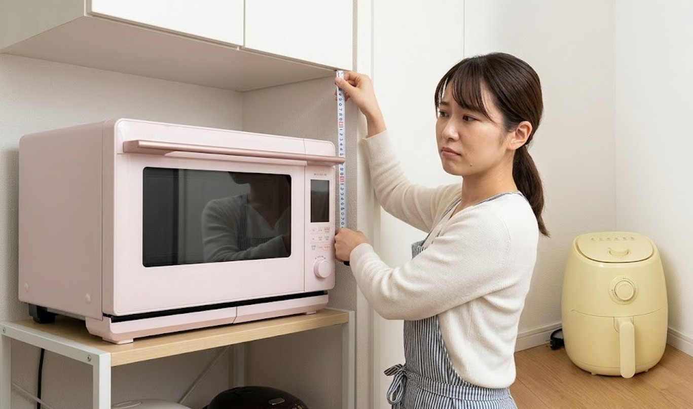 キッチンでの設置スペースと重量の確認