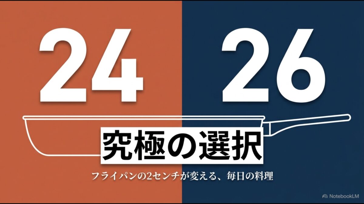 フライパンの24cmと26cmはどっちを選ぶべきかを比較解説するアイキャッチ画像