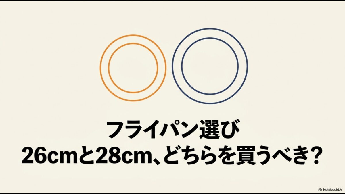フライパン選び 26cmと28cm、どちらを買うべき？のタイトル画像