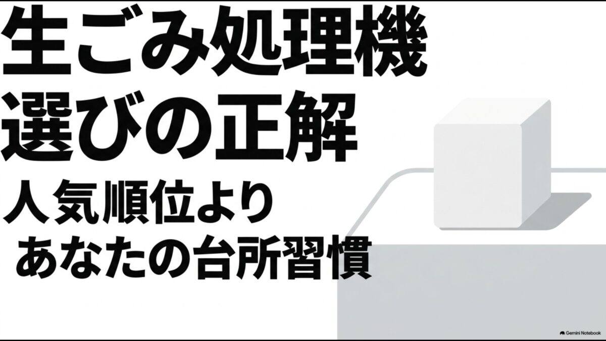生ごみ処理機選びの正解は人気順位よりあなたの台所習慣であることを示すアイキャッチ画像