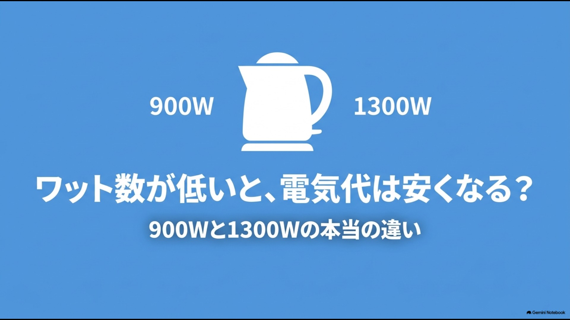 ワット数が低いと電気代は安くなる？900Wと1300Wの本当の違いを解説するアイキャッチ画像
