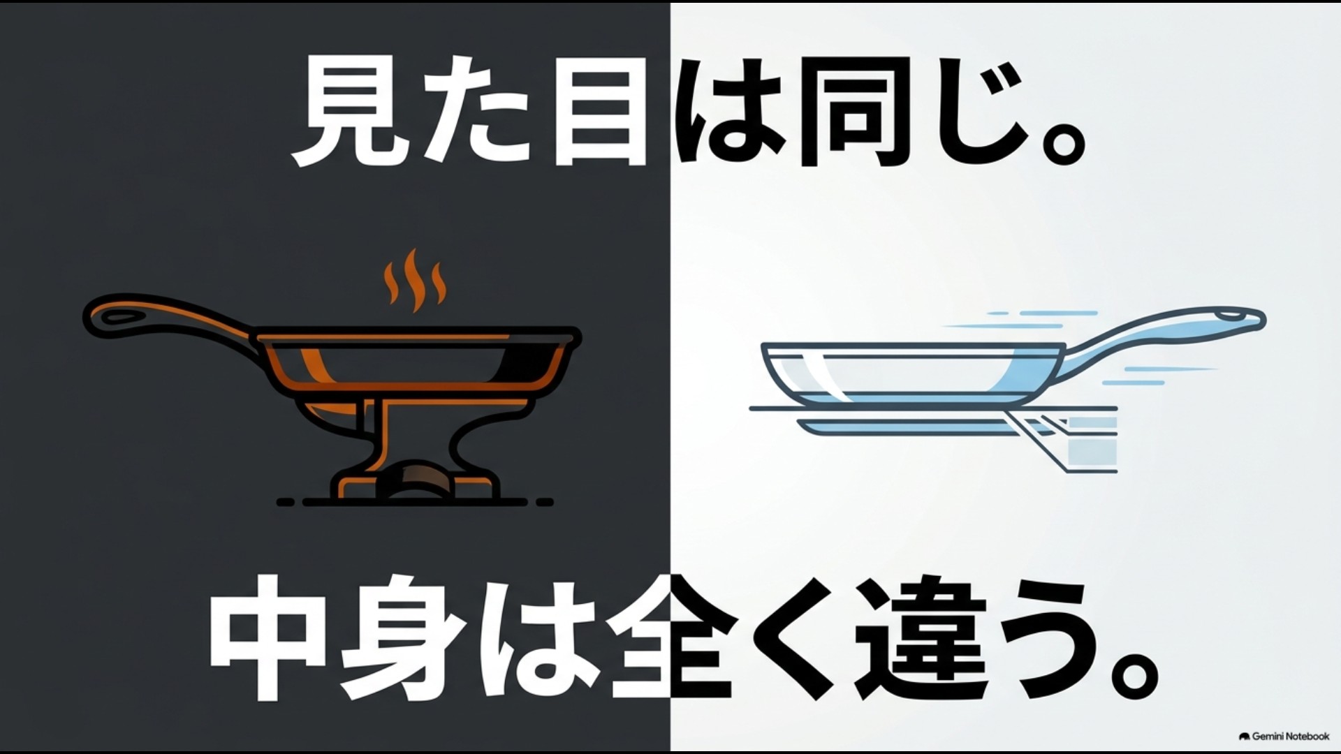 見た目は似ているが特徴が異なるスキレットとフライパン