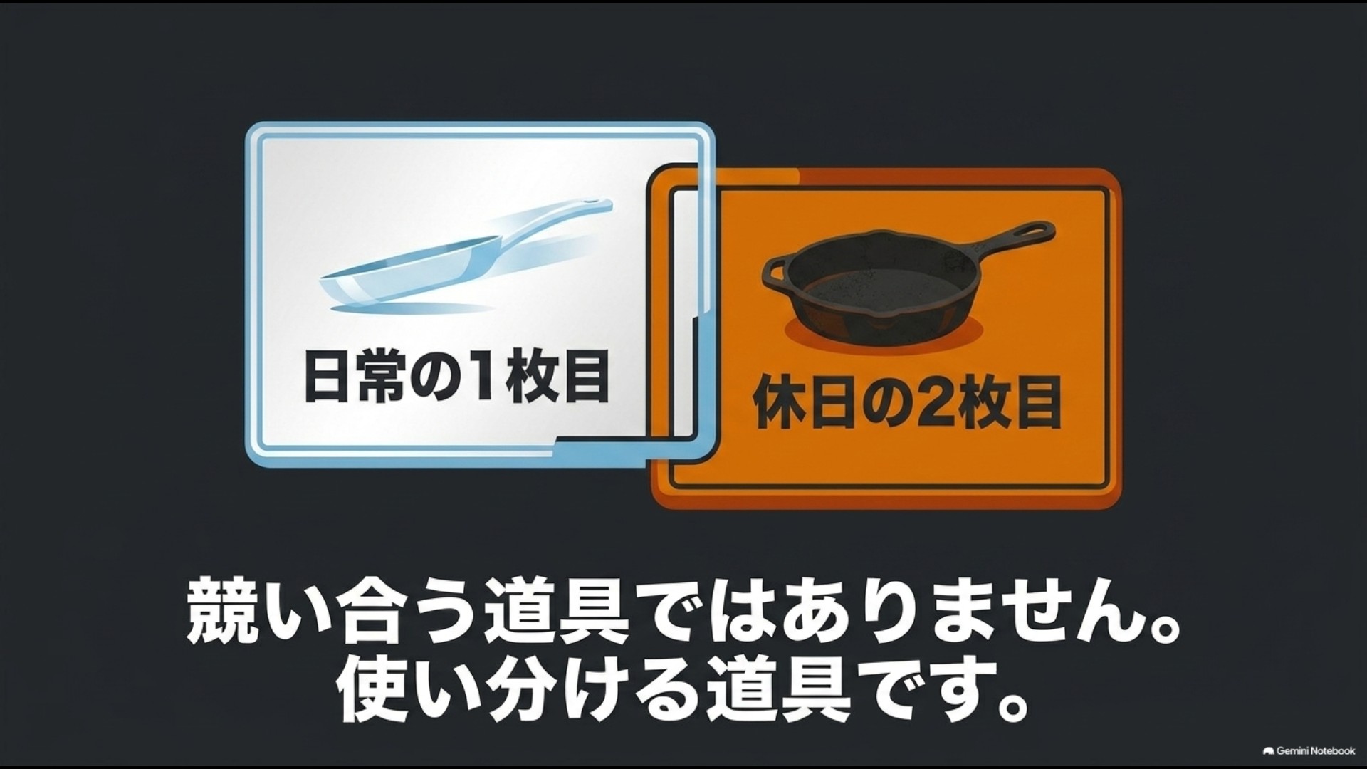 日常使いのフライパンと休日の料理に使うスキレットの使い分け