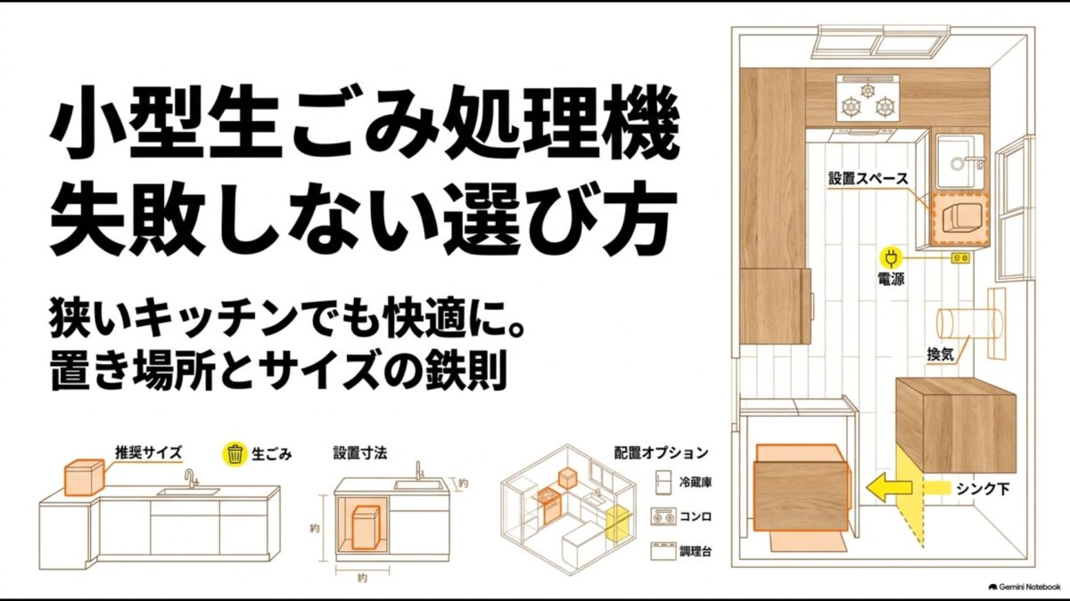 狭いキッチンでも快適に使える小型生ごみ処理機の置き場所とサイズ選びのポイント