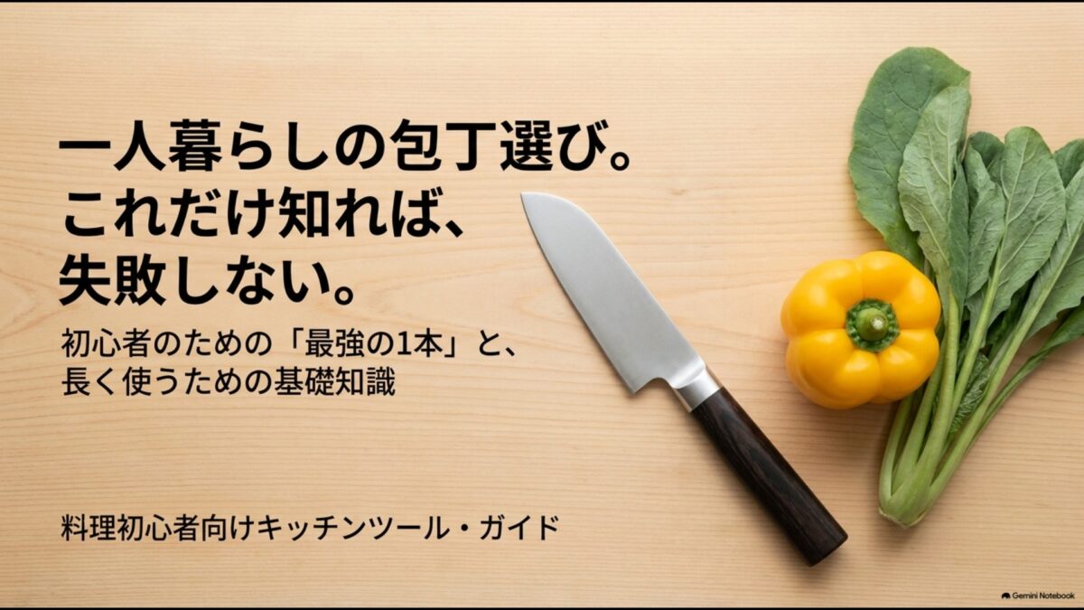 一人暮らしの包丁選びに失敗しないための基礎知識と初心者のための1本を紹介するアイキャッチ画像