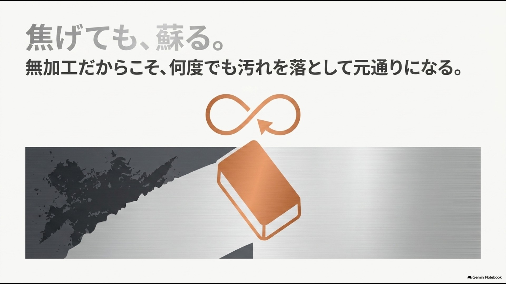 焦げ付いても汚れを落とすことで元通りになる無加工ステンレスのメリット