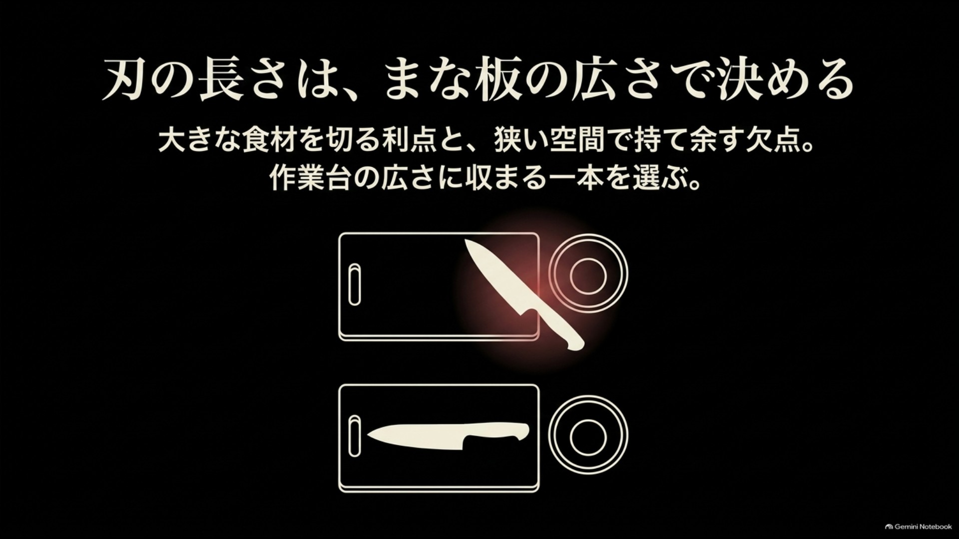 まな板や作業スペースに合う包丁の長さの選び方