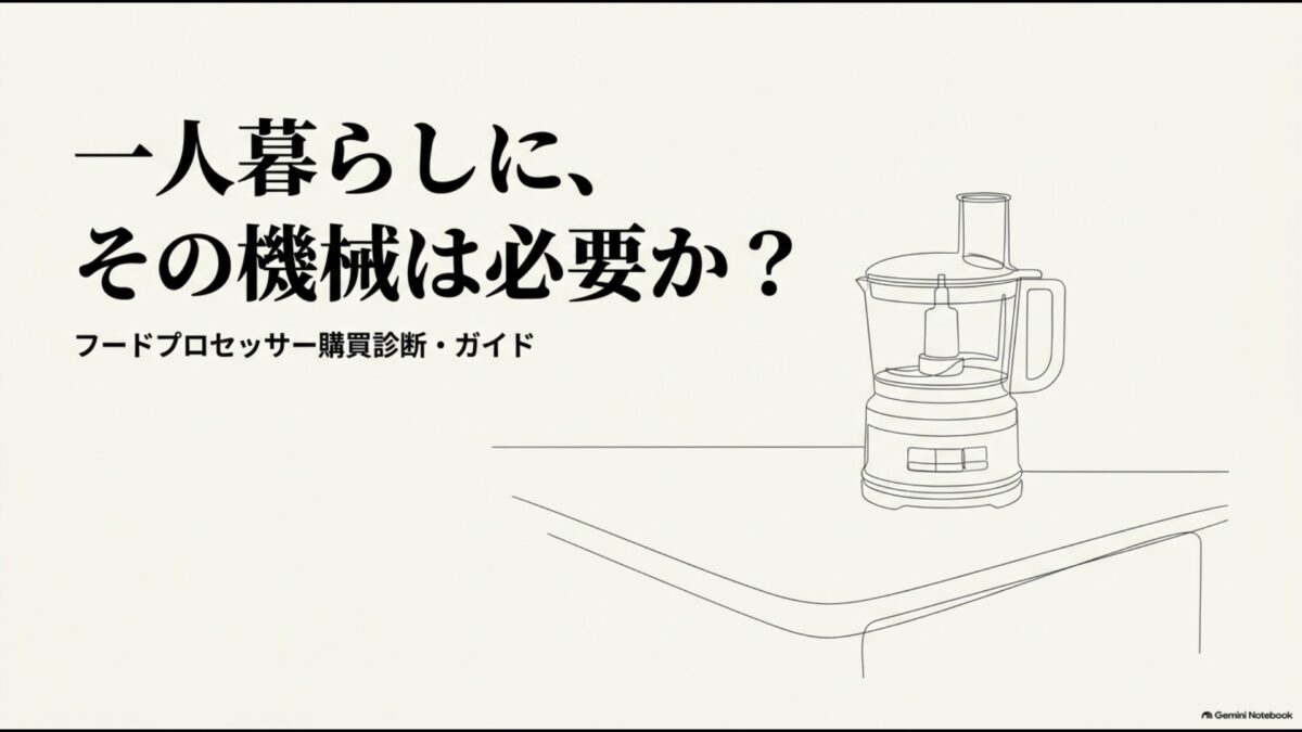 一人暮らしにフードプロセッサーが必要かを判断する購入診断ガイド