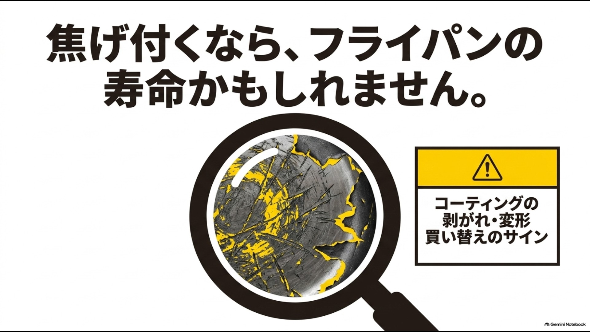 コーティングの剥がれや底面の変形などフライパンの劣化と買い替えサインを確認する