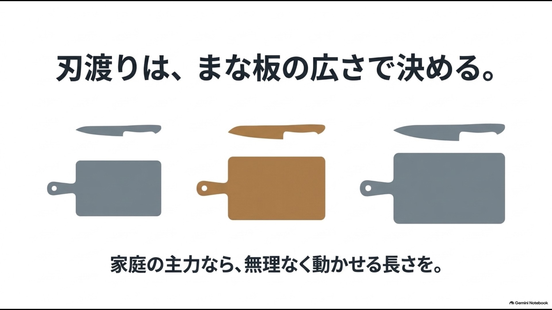 家庭用包丁の刃渡りをまな板の大きさに合わせて選ぶ方法