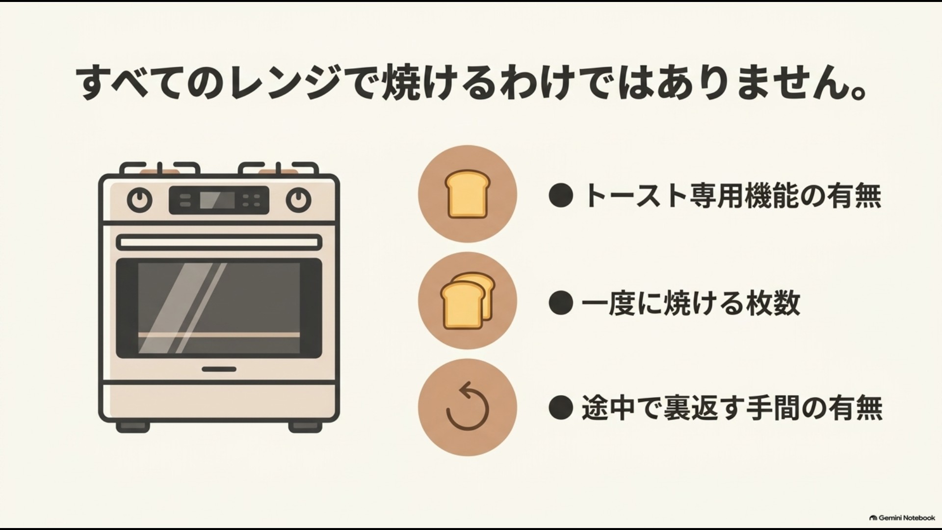 オーブンレンジでトーストする際に確認したい専用機能・焼ける枚数・裏返しの有無