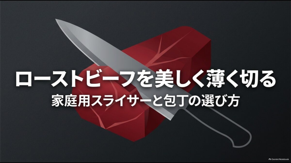 ローストビーフを美しく薄く切る家庭用スライサーと包丁の選び方