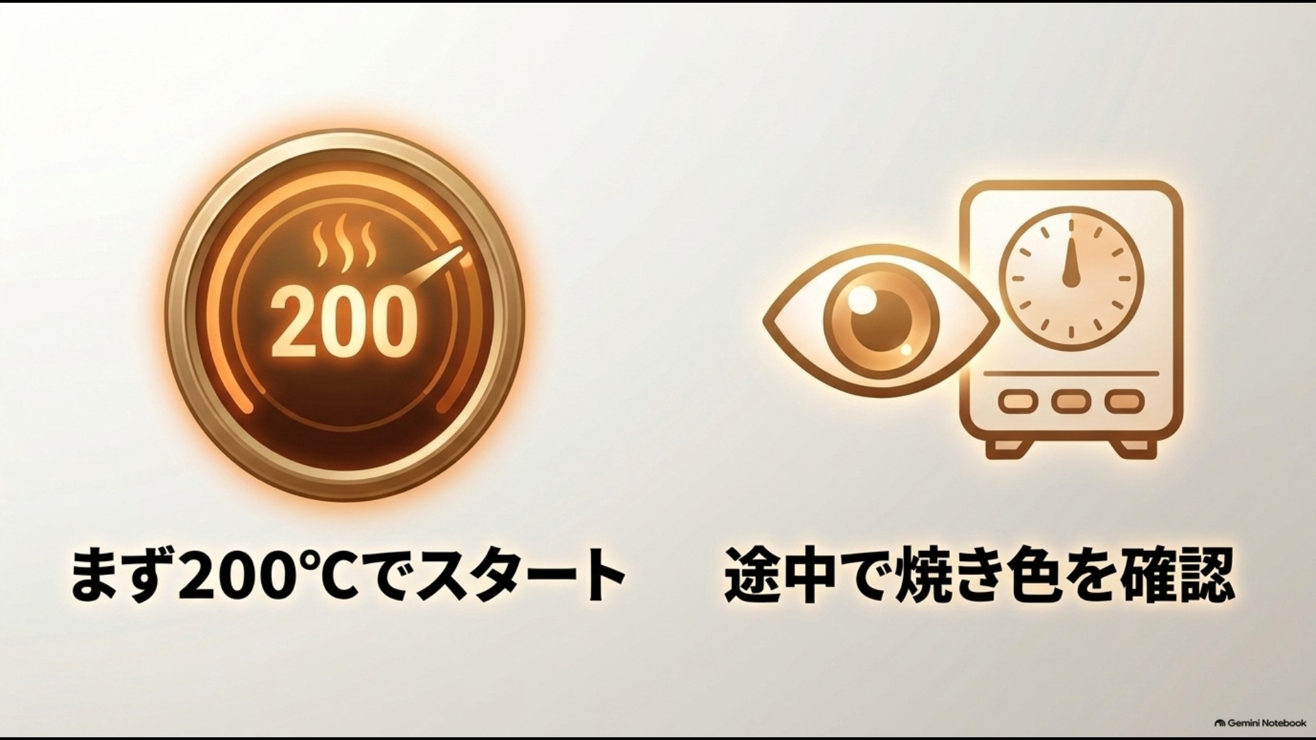 800W指定はまず200℃から始め焼き色を確認する方法